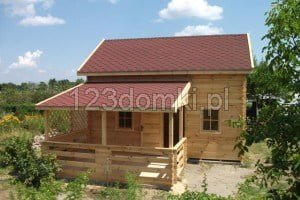 Domek drewniany letniskowy - domek z drewna z tarasem