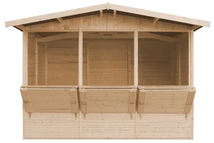 Domek na jarmark - otwarte lady front - widok od frontu